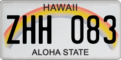 HI license plate ZHH083