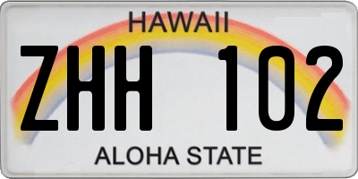 HI license plate ZHH102