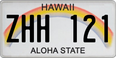 HI license plate ZHH121