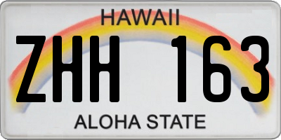 HI license plate ZHH163