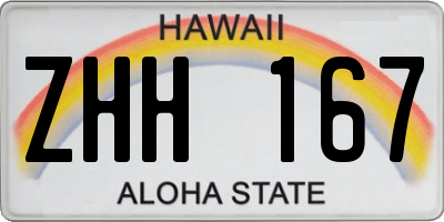 HI license plate ZHH167