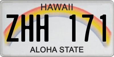 HI license plate ZHH171
