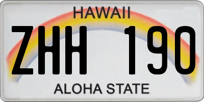 HI license plate ZHH190
