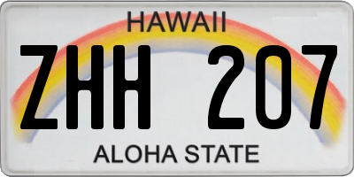 HI license plate ZHH207