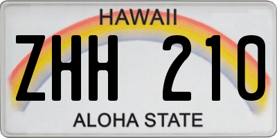 HI license plate ZHH210