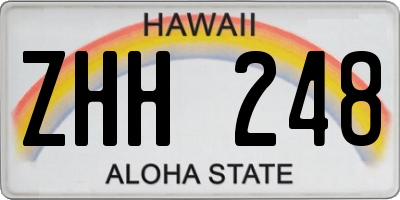 HI license plate ZHH248