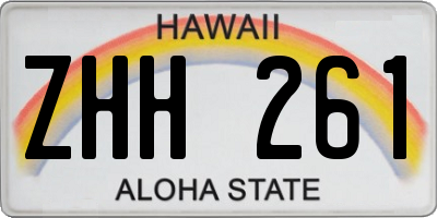 HI license plate ZHH261