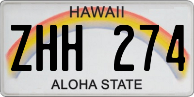 HI license plate ZHH274