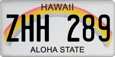 HI license plate ZHH289