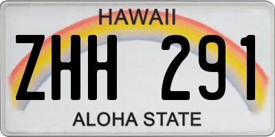 HI license plate ZHH291