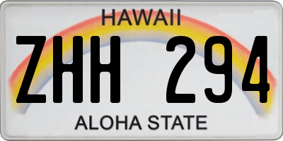 HI license plate ZHH294