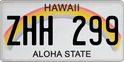 HI license plate ZHH299