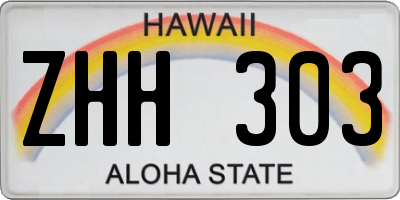 HI license plate ZHH303