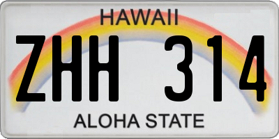 HI license plate ZHH314