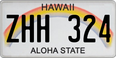 HI license plate ZHH324