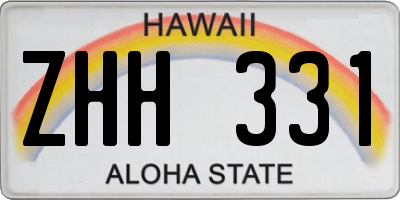 HI license plate ZHH331