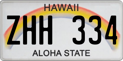 HI license plate ZHH334