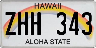HI license plate ZHH343