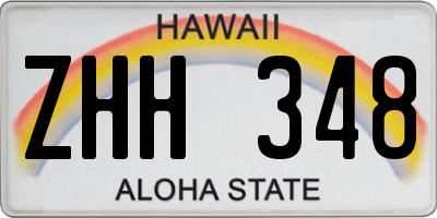 HI license plate ZHH348