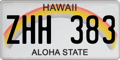 HI license plate ZHH383