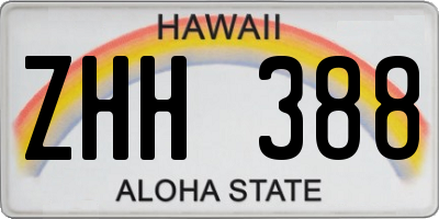 HI license plate ZHH388