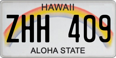 HI license plate ZHH409