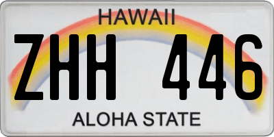 HI license plate ZHH446