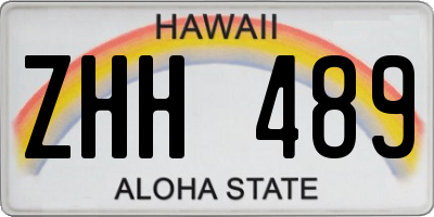 HI license plate ZHH489