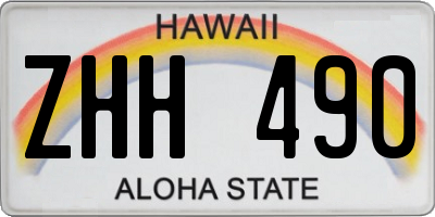 HI license plate ZHH490