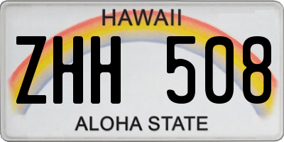 HI license plate ZHH508