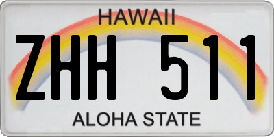 HI license plate ZHH511