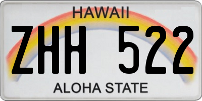 HI license plate ZHH522