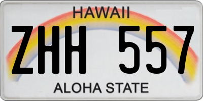 HI license plate ZHH557