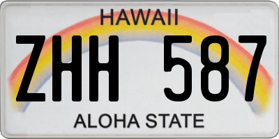 HI license plate ZHH587