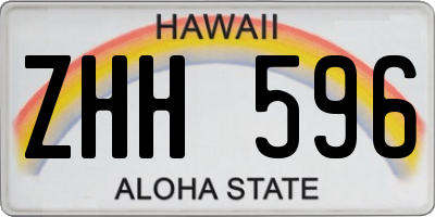 HI license plate ZHH596