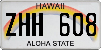 HI license plate ZHH608