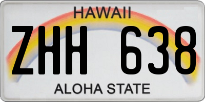 HI license plate ZHH638