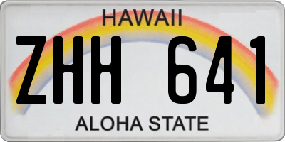 HI license plate ZHH641