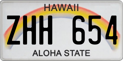 HI license plate ZHH654