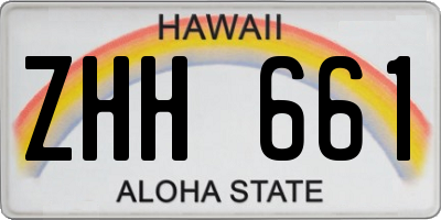 HI license plate ZHH661