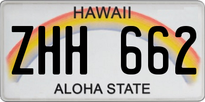 HI license plate ZHH662