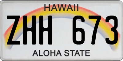HI license plate ZHH673
