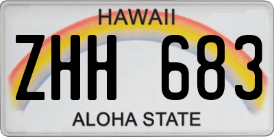 HI license plate ZHH683