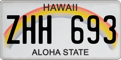 HI license plate ZHH693