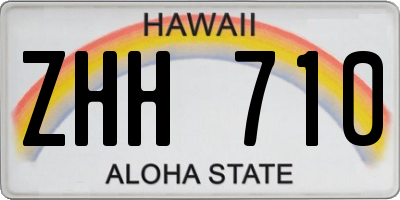 HI license plate ZHH710