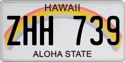 HI license plate ZHH739