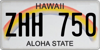 HI license plate ZHH750
