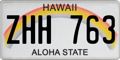 HI license plate ZHH763