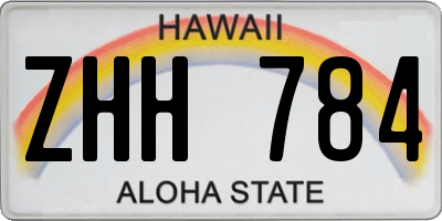 HI license plate ZHH784