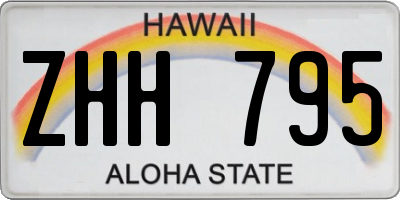 HI license plate ZHH795